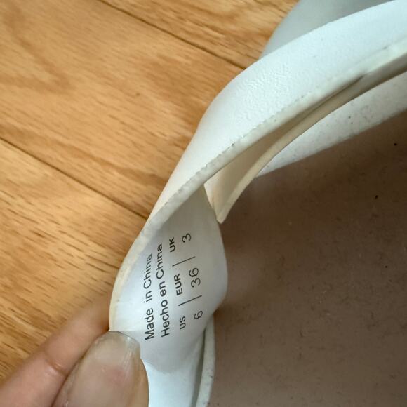 Aldo sz 6 white chunky cottagecore boho platform heels - Picture 5 of 7